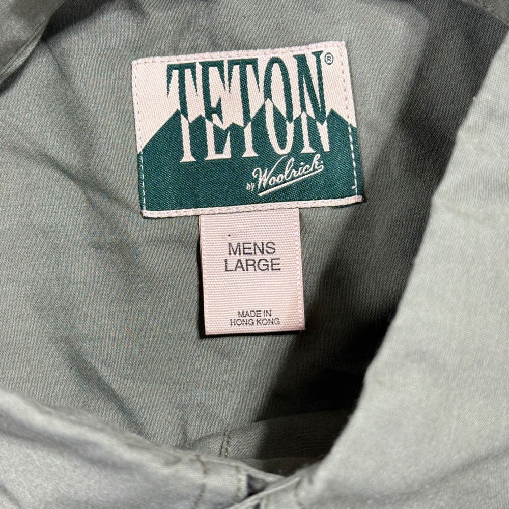 Woolrich Teton Utility Shirt Mens‎ Large Dill Green Short Sleeve 6210MW - Picture 3 of 10